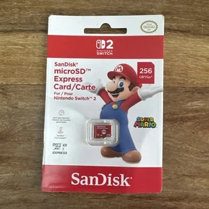 SanDisk 256GB microSD Express Card – Super Mario Edition for Nintendo Switch 2 - Zdjęcie 1 z 2