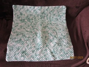 CROCHET BLANKET NEW BABY GIRL PINK & WHITE COTTON WOOL 17 W 21 LONG NEW - Picture 1 of 2