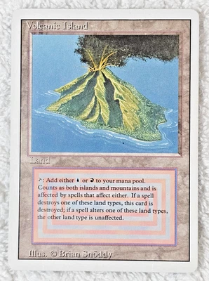 MTG Revised Dual Land Volcanic Island Reserved List 1994 Original Magic LP+ - Image 1 of 4