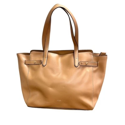 RALPH LAUREN Tan Leather Tote Bag Shoulder Bag Top Zip Casual Everyday - Image 1 of 4