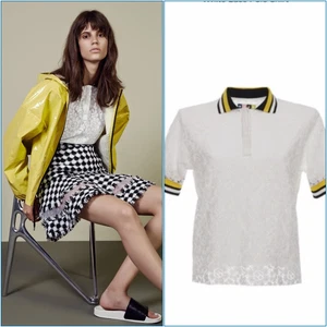 MSGM Lace Polo Top Women's Size Milano Italy Size 42 Medium Designer Old Money - Picture 1 of 8