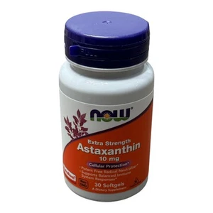 NOW FOODS Astaxanthin Extra Strength 10 mg 30 Softgels, Supports Balanced Immune - Picture 1 of 3