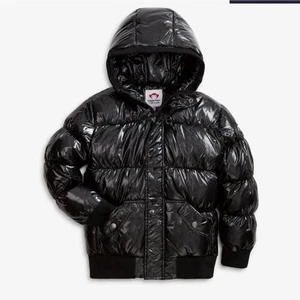 Abrigo Hinchado Appaman Niñas en Negro Brillo Talla 12 Plumón Relleno Chaqueta de Invierno - Imagen 1 de 17