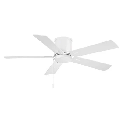Hampton Bay Grantway 48 in. Indoor/Outdoor Matte White Ceiling Fan w/ Pull Chain - Image 1 of 4