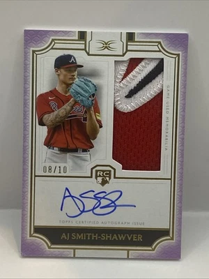 AJ SMITH-SHAWVER 2024 TOPPS DEFINITIVE RPA ROOKIE PURPLE RC AUTO #8/10 BRAVES SP - Image 1 of 4