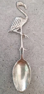 Vintage Sterling Silver Souvenir Flamingo Spoon from Miami,Florida 15g,11cms - Picture 1 of 6