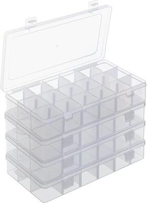 Porta Minuteria Plastica Trasparente (Confezione Da 4) - Contenitore Plastica Sc - Immagine 1 di 4