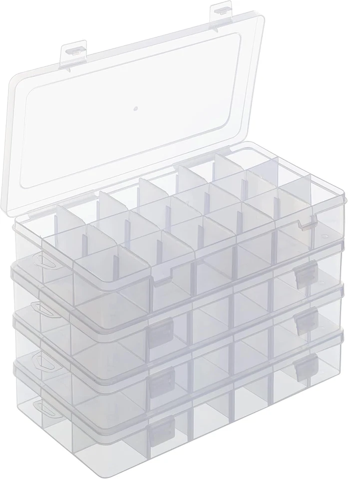 Porta Minuteria Plastica Trasparente (Confezione Da 4) - Contenitore Plastica Sc - Immagine 1 di 4