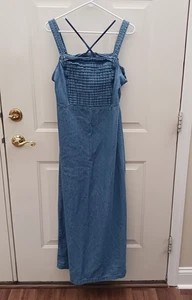 Maxi Vestido Denim Informal Country Wear Vintage Para Mujer Talla Mediana - Imagen 1 de 5