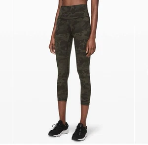 Lululemon Wunder Under High Rise Right Incognito Camo Multi Gator Green Size 8 - Picture 1 of 11