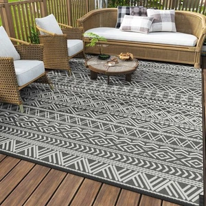 Outdoor Rug Carpet Waterproof 5x8 Outdoor Patio Rug Mat Reverisble Plastic St... - Picture 1 of 8