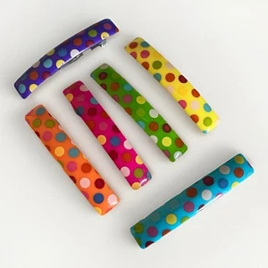 Vintage Polka Dot Hair Clips Colorful - Picture 1 of 11