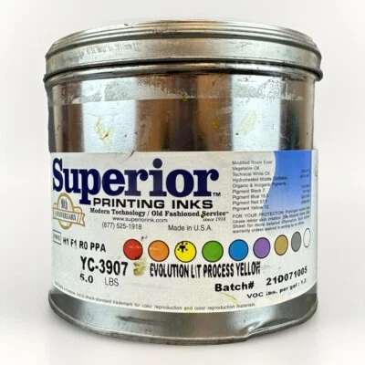 SUPERIOR **PROCESS YELLOW** OFFSET PRINTING INK OIL BASED 3 LBS PROCESS YELLOW - Image 1 of 4