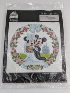 Disney Mickey Minnie Mouse Bride Groom Wedding Cross Stitch Kit New Damaged Pack - Picture 1 of 7