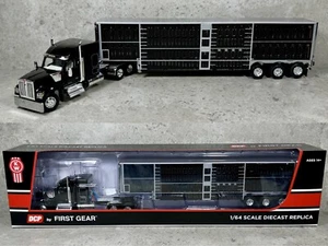 1/64 Kenworth W990 w/ Tri Axle Wilson Livestock Trailer Black/Black DCP - Picture 1 of 6