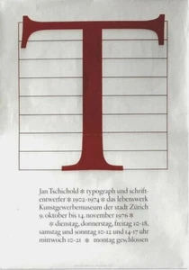 Original Vintage Poster JAN TSCHICHOLD TYPOGRAPH ART EXPO 1976 - Bild 1 von 1
