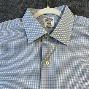 Brooks Brothers Regent Dress Shirt Men’s 16.5/33 Blue Plaid 100% Supima Cotton - Picture 1 of 15