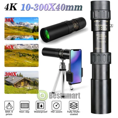 10-300X40mm Powerful Monocular Day/Night Binoculars Telescope Phone Camera Zooms - Image 1 of 4