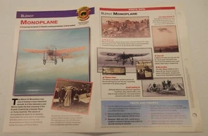 Blériot XI Monoplane WWI Era Plane Spec Sheet Aircraft of The World Brochure - Picture 1 of 2