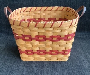 Amish Basket with leather handles by Emma Swartzentruber  - Picture 1 of 7