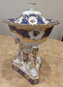 Antique Porcelain Urn KPM-style Colorful Gilded Floral Design - Picture 1 of 8