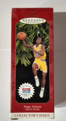 De colección 1997 HALLMARK Magic Johnson ADORNO DE NAVIDAD LA Lakers Baloncesto Fleer 🏀 Foto 1 de 4