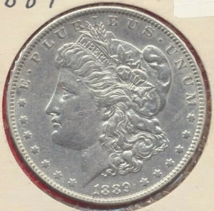1889 $1 Morgan .77344 Troy Oz. Pure Silver Dollar US Coin Philadelphia 90% - Picture 1 of 4