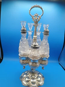 Rare 7 bottle Rogers castor condiment set in Fabulous holder Victorian - Picture 1 of 11