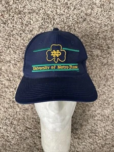 Vintage 90s Notre Dame Spellout The Game Split Bar Glued Tag Snapback Hat VTG - Picture 1 of 8