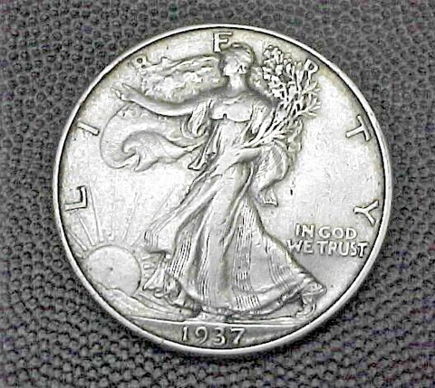 1937 Liberty Walking Silver Half Dollar-V Fine-XF--You Decide Cover