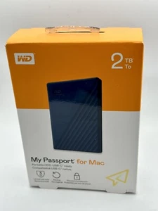 WD My Passport 2TB Portable Drive For Mac WDBYVG0020BBK-WESN Sealed - Picture 1 of 5