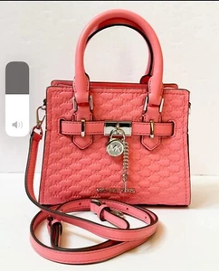 Michael Kors Hamilton XS MINI Satchel Shoulder Crossbody Bag PVC Vegan Tea Rose - Picture 1 of 7