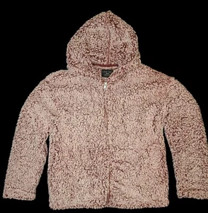 Love Tree Sherpa Full Zip Women’s Hoodie Jacket Size Medium Magenta Pockets - Picture 1 of 8