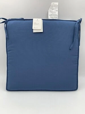 Cojín para silla de comedor de lona exterior Pottery Barn Sunbrella 19" azul #142D Foto 1 de 4