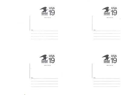 US Postal Buddy uncut sheet of 4 mint postcards - Image 1 of 2