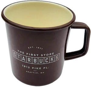Tazza da caffè The First Store Starbucks 1912 Pike PL Seattle WA smalto marrone - Foto 1 di 4