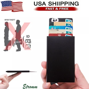 Para Hombres Bloqueo RFID Delgado Clip para Dinero Billetera Identificación Portatarjetas de Crédito Delgado Minimalista - Imagen 1 de 11