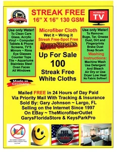 100 Streak Free MicroFiber Cleaning Cloths 10-10 Packs FREE Priority Mail Ship! - Picture 1 of 14