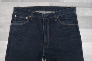 Jeans rectos regulares azul oscuro Levi's 521 02 W34 L34 hechos en Reino Unido vintage - Imagen 1 de 12