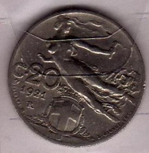 A205: Moneta Coin Vittorio Emanuele III - 20 Centesimi 1921 Libertà - Picture 1 of 1