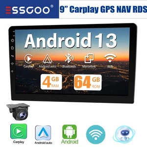 +AHD 2 DIN Android 13 Wireless CarPlay Car Stereo FM/RDS GPS NAV Head Unit 4+64G - Picture 1 of 14