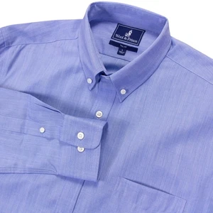 Camisa Oxford azul claro con botones talla L Wool & Prince para hombre - Imagen 1 de 9