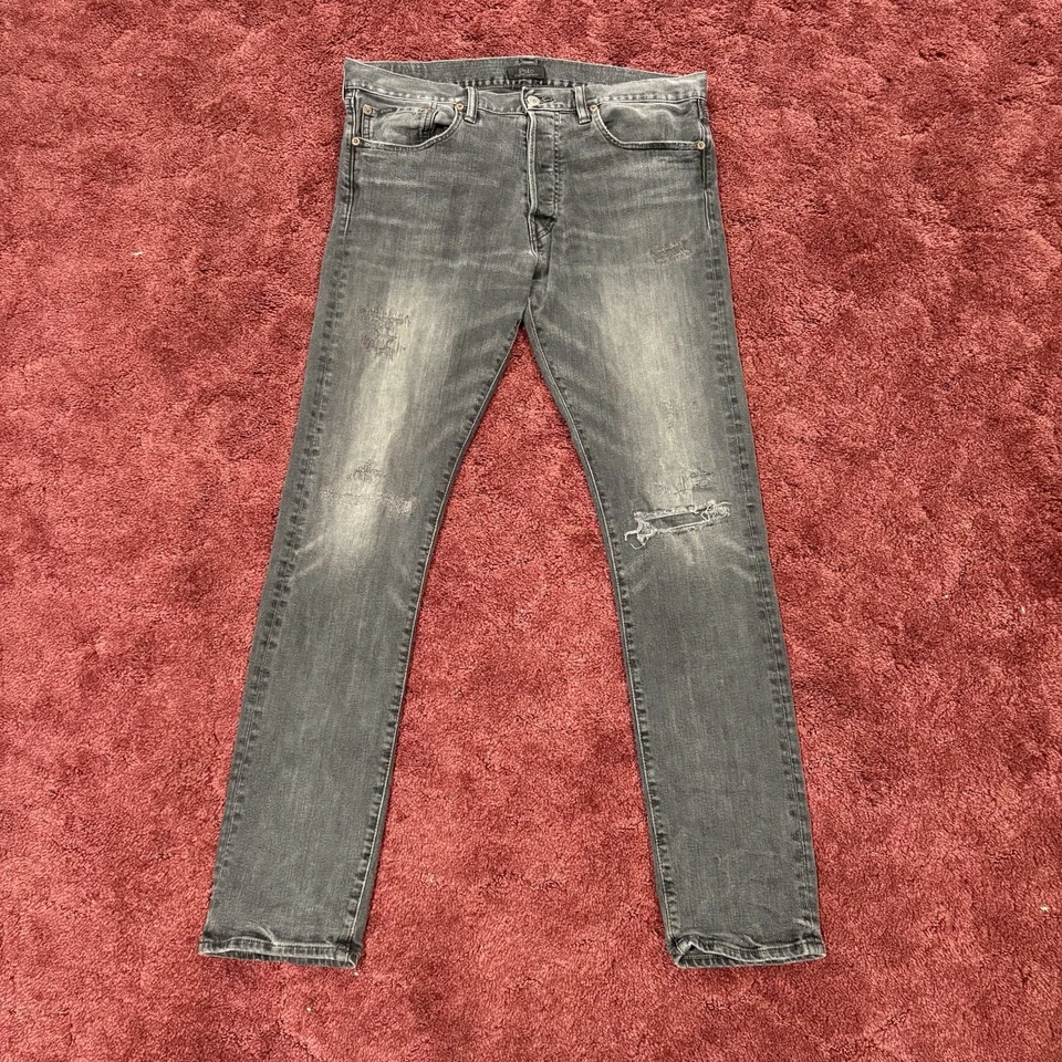 Polo Ralph Lauren Men's Jeans Grey Distressed Size 33x32 - Image 1 of 4