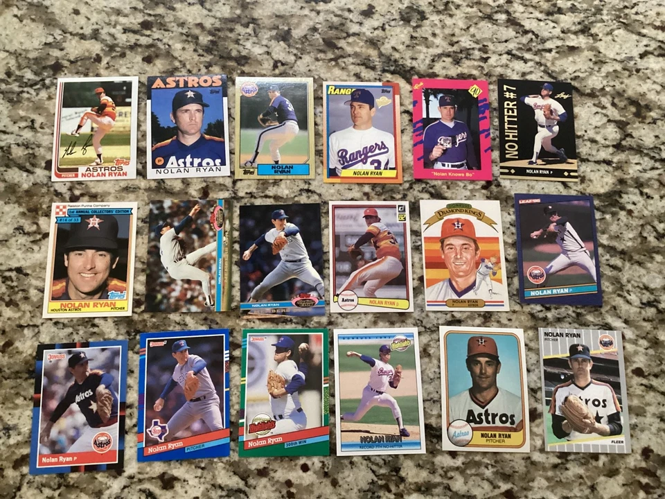 Lote de tarjetas de béisbol Nolan Ryan Texas Rangers Astros Topps HOF Donruss ANTIGUAS Foto 1 de 1