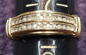 10K Solid Yellow Gold With 22 Diamond Ring 3 Gram Sz 7.5 - Picture 1 of 24