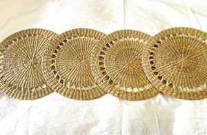 4 x around Hand Woven Straw Rattan Wicker Water Reed Place Mats Table Mats - Picture 1 of 4