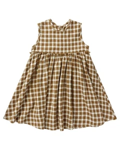 Rylee + Cru Collective Harper Linen-Blend Dress Brown 3-6M - Picture 1 of 2