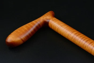 Cane Walking stick Dark Curly Tiger Maple wood handmade hand crafted #1 - Image 1 of 4