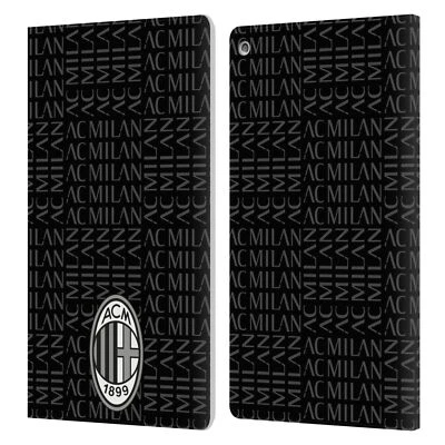 OFFICIAL AC MILAN CREST PATTERNS LEATHER BOOK WALLET CASE COVER FOR AMAZON FIRE - Image 1 of 4