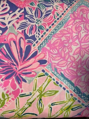 Lilly Pulitzer  “Block Party” 18”x18” Cotton Dobby fabric square - Image 1 of 4